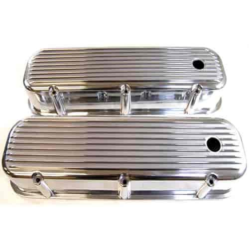 Nostalgic Baffled Aluminum Finned Valve Covers 1965-95 Big Block Chevy 396-502