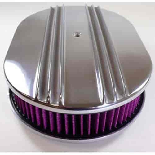 Nostalgic Polished Aluminum Oval Air Cleaner Kit 15" x 2"