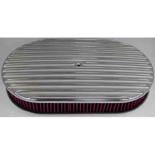 Nostalgic Polished Aluminum Oval Air Cleaner Kit 12" x 2"