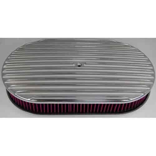 Nostalgic Polished Aluminum Oval Air Cleaner Kit 15" x 2"