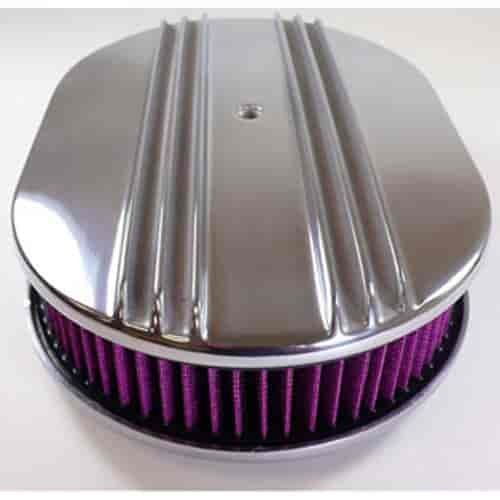 Nostalgic Polished Aluminum Oval Air Cleaner Kit 12" x 2"