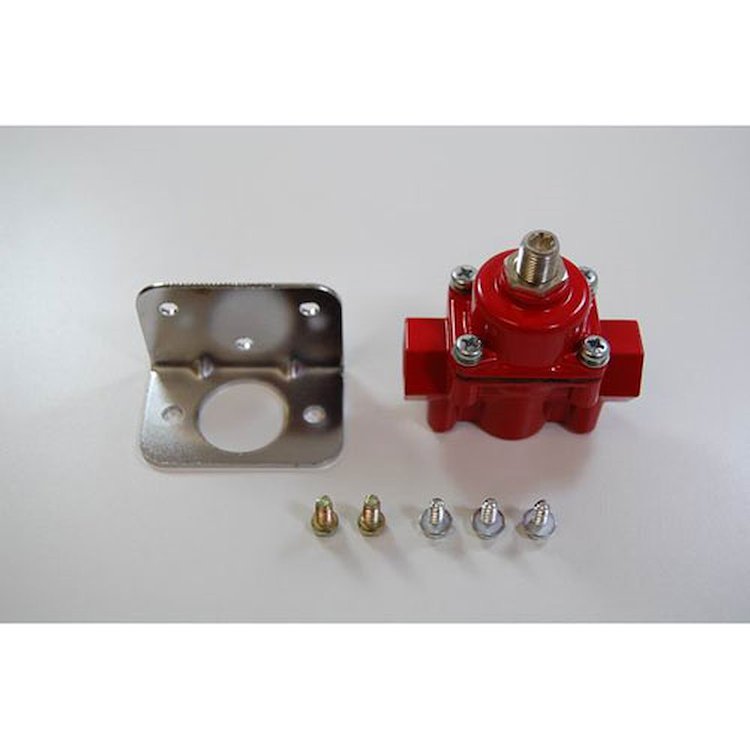 ALUM FUEL PRESSURE REGULATOR PRESSURE IS 4 TO 9 PSI - RED
