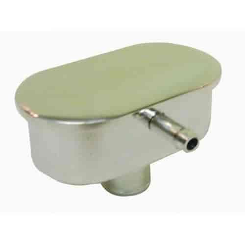 Polished Aluminum Oval Push-in Breather with PCV Tube - Plain