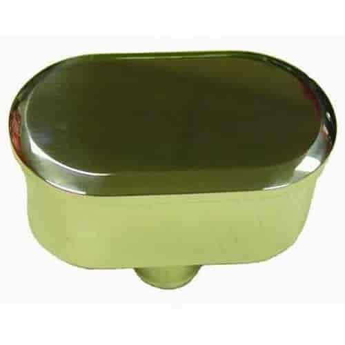 Polished Aluminum Oval Push-in Breather - Plain