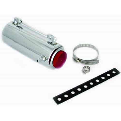 Chrome-Plated Aluminum Radiator Reservoir Tank Length: 9"