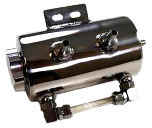 ALUMINUM 3X5 OVERFLOW TANK W/ BRACKET AND 2 TUBES - POLISHED