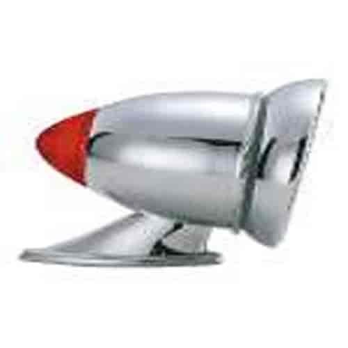 BULLET MIRROR WITH RED TURN SIGNAL