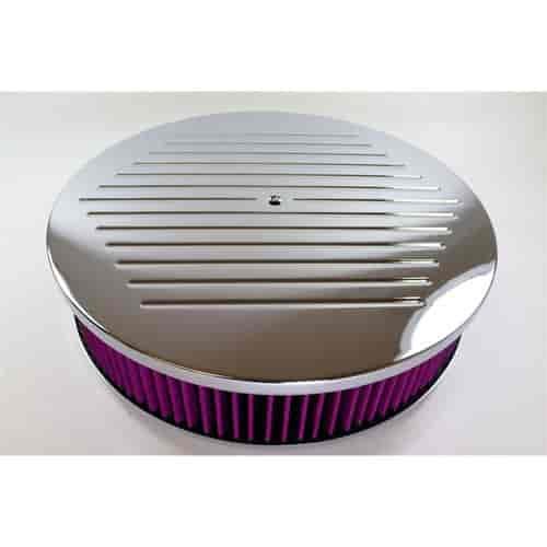 Round Ball-Milled Top Air Cleaner Set 14" x 4"