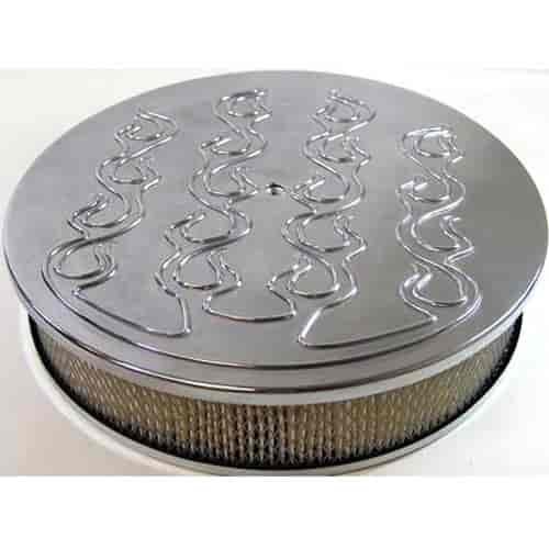 Round Raised Flame Style Top Air Cleaner Set 14" x 3"