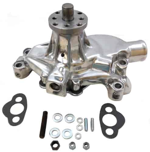 ALUM SB CHEVY SHORT WATER RACE PUMP - POLISHED