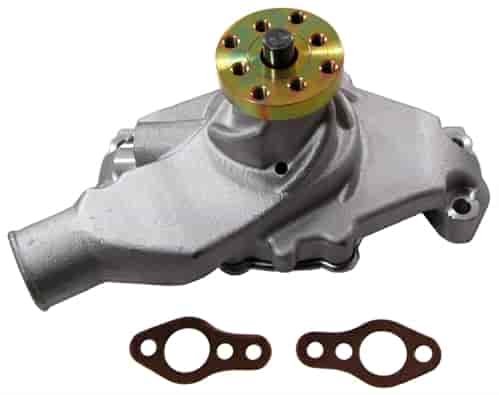 ALUMINUM 1955-68 SB CHEVY SHORT WATER PUMP - SMOOTH SATIN
