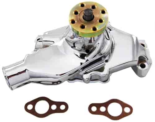 ALUMINUM SB CHEVY SHORT WATER PUMP SMOOTH - CHROME