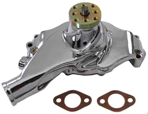 ALUM BB CHEVY SHORT HIGH VOLUME WATER PUMP - CHROME