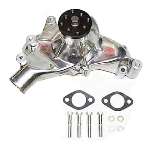 ALUMINUM SB CHEVY LONG WATER PUMP - POLISHED FINISHED