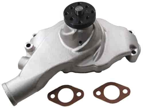 ALUMINUM BB CHEVY SHORT HIGH VOLUME WATER PUMP - SATIN