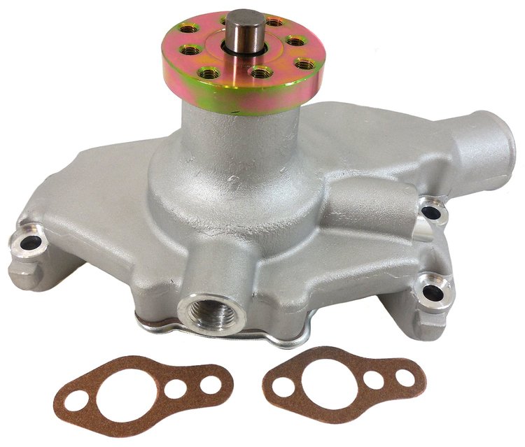  R6960 High-Volume Short Water Pump Small Block Chevy [Satin]
