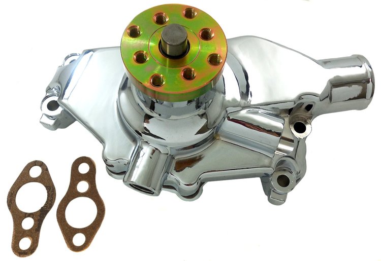 R6960C High-Volume Short Water Pump for 1955-1968 Small Block Chevy [Chrome]