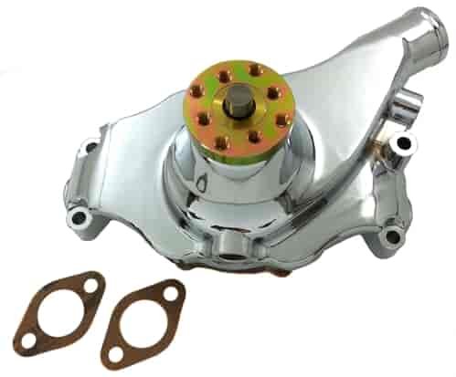 HIGH VOLUME ALUM BB CHEVY SHORT WATER PUMP -CHROME