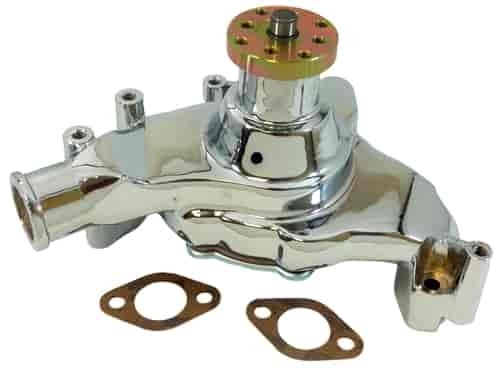 HIGH VOLUME ALUMINUM BB CHEVY LONG WATER PUMP - CHROME