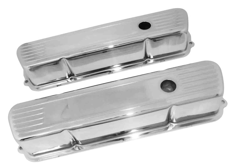 HOLDEN 8 CYLINDER VALVE COVERS NO BAFFLED - CHROME