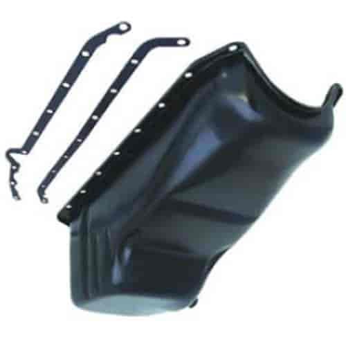 Black Powdercoated Steel Claimer Style Oil Pan Pre-1980 Small Block Chevy 283-350 V8