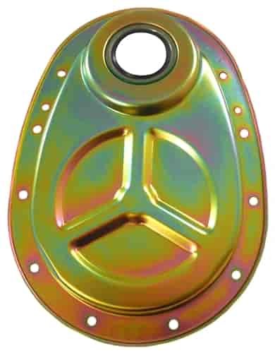 TIMING COVER 409 CHEVY - GOLD ZINC PLATED