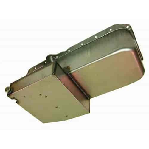 Unplated 1986-up SB Chevy Circle Track Oil Pan - Passenger Side Dipstick (6 qts)