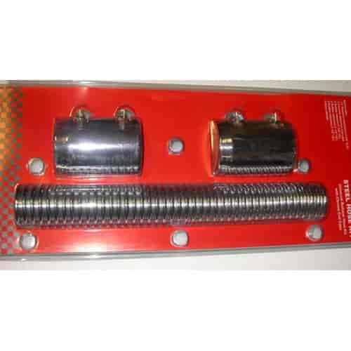 Chrome Stainless Steel Radiator Hose Kit Hose Length: 12"