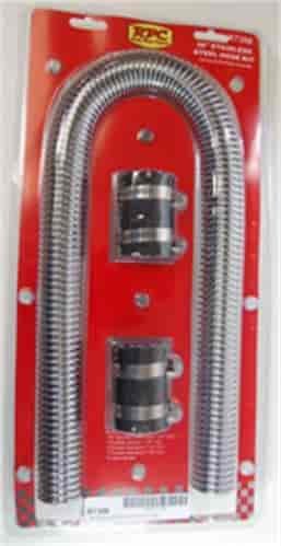 Chrome 36 Stainless Steel Radiator Hose Kit without Caps