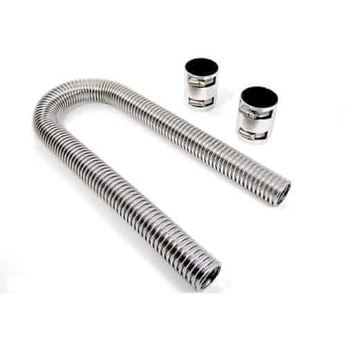Polished Stainless Steel Radiator Hose Kit Hose Length: 36"