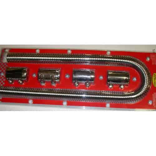 Chrome Stainless Steel Radiator Hose Kit Hose Length: 48"