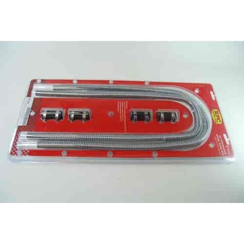 Chrome 44 Stainless Steel Heater Hose Kit without Caps