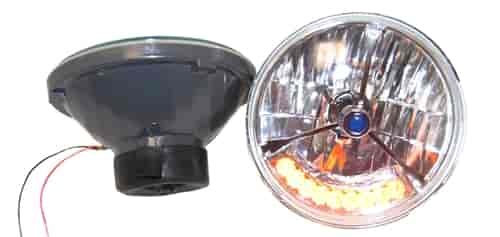 Headlight With LED Turn Signal 7" Round