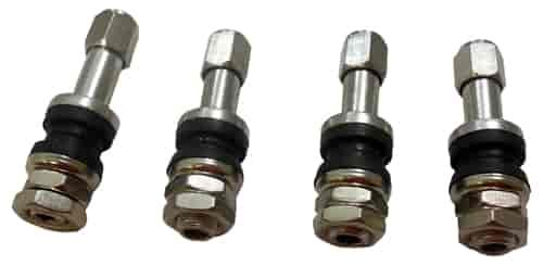 1 CHROME VALVE STEM BOLT-ON STYLE 4 PC SET