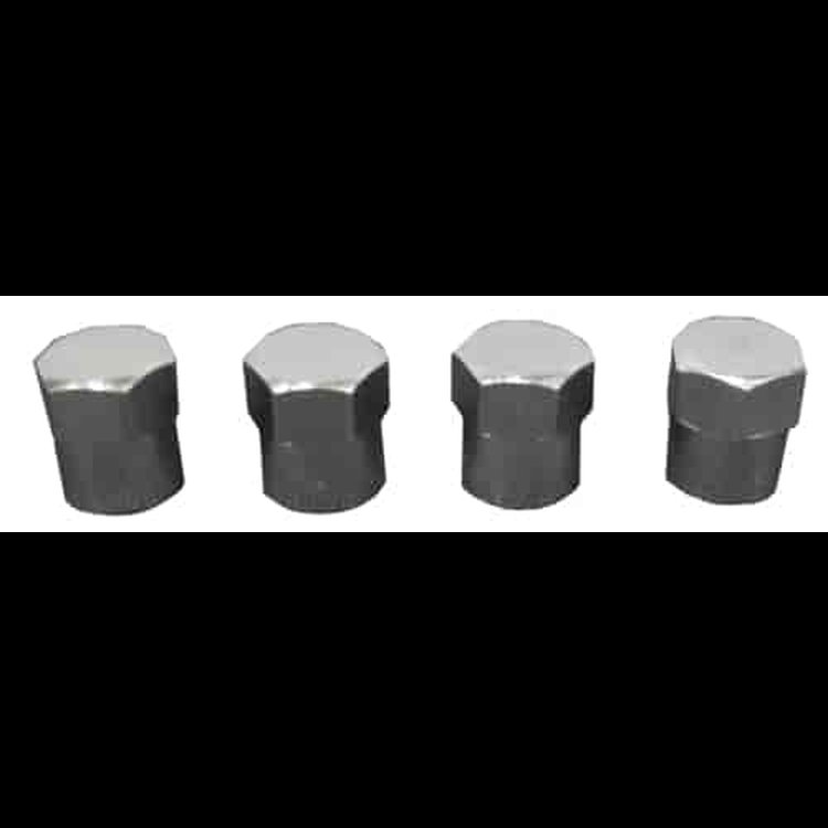 CHROME VALVE STEM CAP 4 PC SET