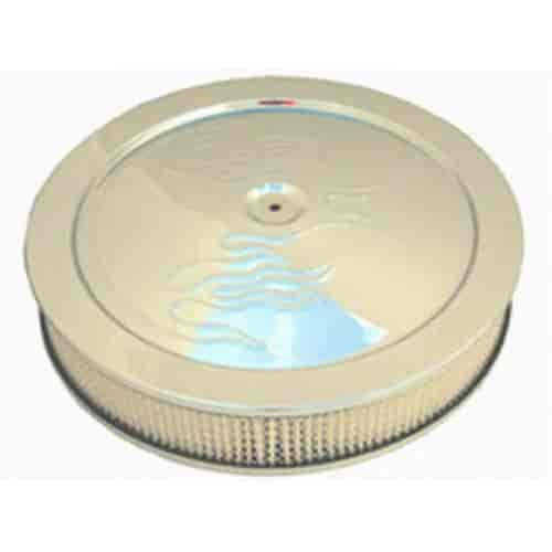 Round Flame Style Muscle Car Style Top Air Cleaner Set 14" x 4"