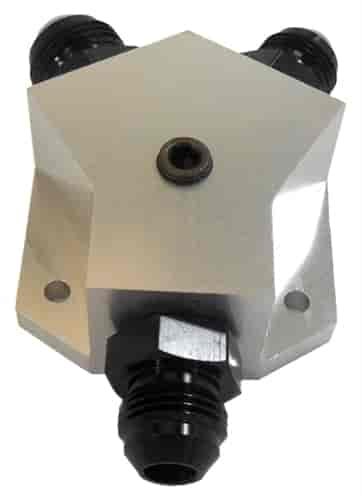 Fuel Y-Block Fitting -10 AN Ports [Clear Finish]