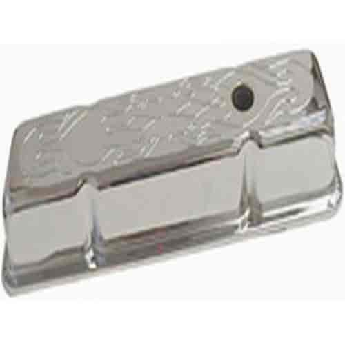 Chrome Flame Steel Valve Covers 1958-86 Small Block Chevy 283-305-327-350