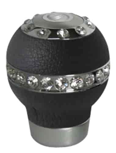 ALUMINUM LEATHER AND CRYSTAL SHIFT KNOB