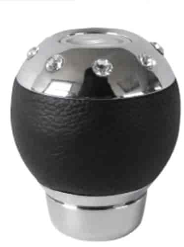 ALUMINUM LEATHER AND CRYSTAL SHIFT KNOB