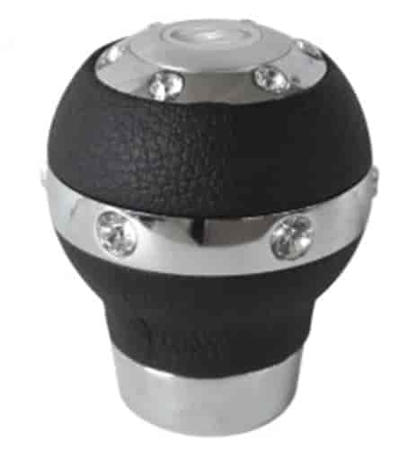 ALUMINUM LEATHER AND CRYSTAL SHIFT KNOB