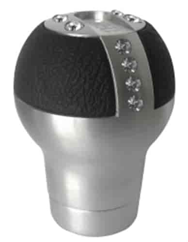 ALUMINUM LEATHER AND CRYSTAL SHIFT KNOB