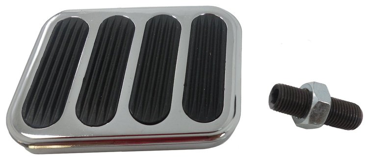 R8526C Brake Pedal Pad, 4 Insert Billet – Chrome