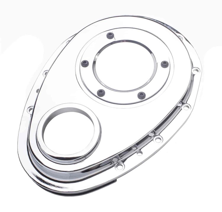ALUMINUM SMALL BLOCK CHEVY REMOVABLE TIMING CHAIN COVER