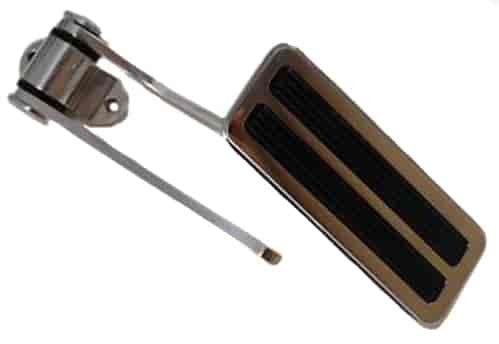 Polished Aluminum Gas Pedal Pad with Two Rubber Inserts