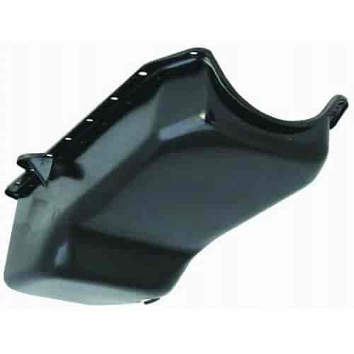 Black Powdercoated Steel Stock Oil Pan 1980-85 Small Block Chevy 283-400 V8