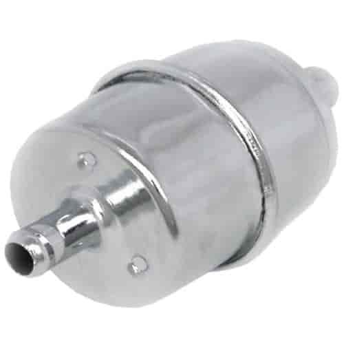 Disposable Chrome Steel Fuel Filter 3/8" Inlet/Outlet