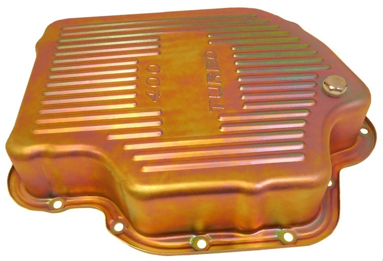 R9197Z Steel Transmission Pan, GM Turbo 400 - Zinc Finish
