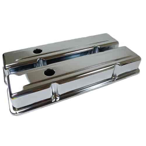 Chrome Steel Valve Covers 1958-86 Small Block Chevy 283-305-327-350