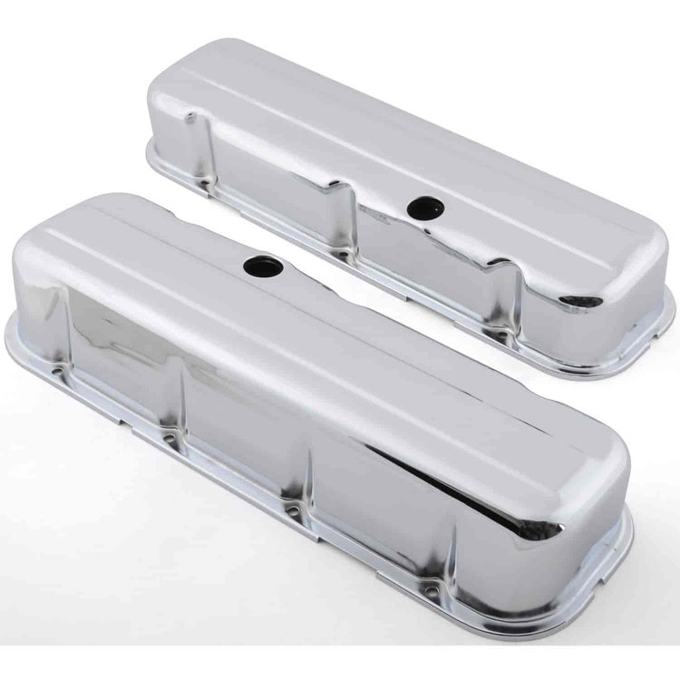 Chrome Steel Valve Covers 1965-95 Big Block Chevy 396-427-454-502